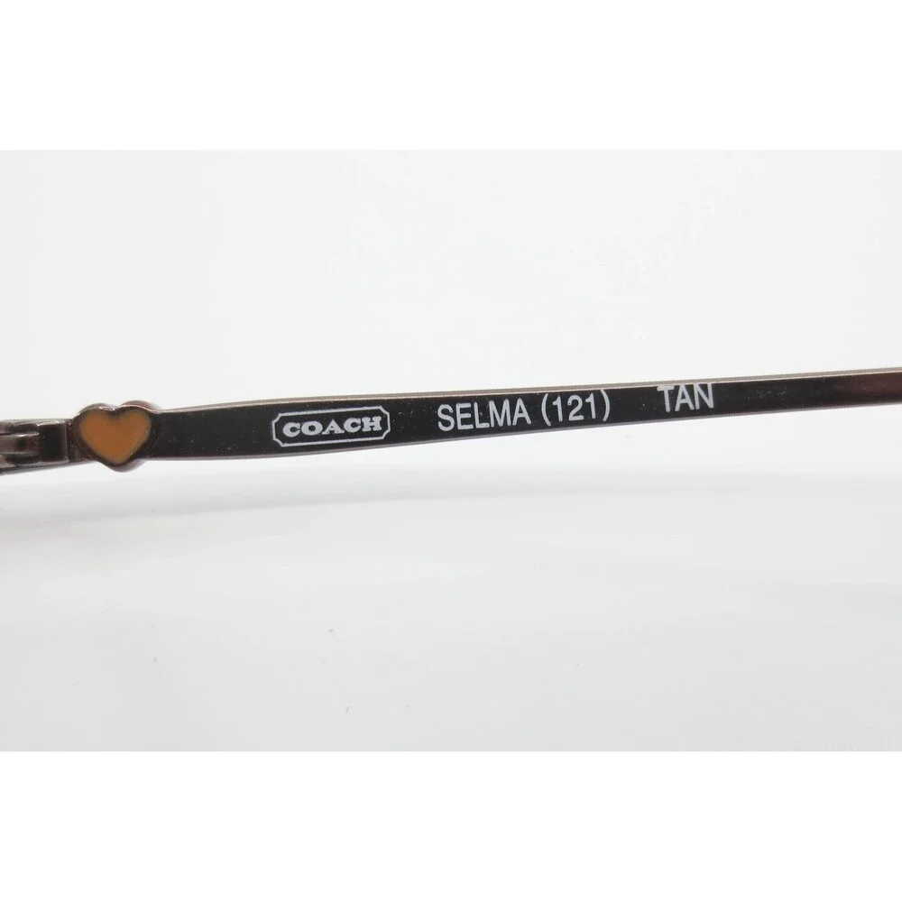 Coach Selma 121 TAN Rectangular Brown Metal Eyeglasses Frames 51-18-135 Heart